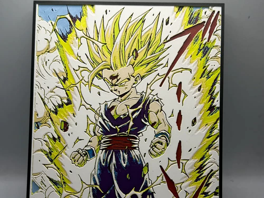 Dragonball Hueforge - Teen Gohan by MonkeyForge 3D HueForge model: Dragonball Hueforge - Teen Gohan by MonkeyForge 3D