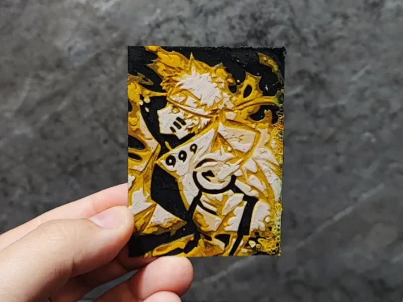 Naruto card/ sticker by Garuda3D HueForge model: Naruto card/ sticker by Garuda3D