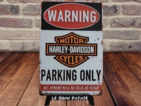 Vintage Harley Davidson Parking Sign Vintage Harley Davidson Parking Sign