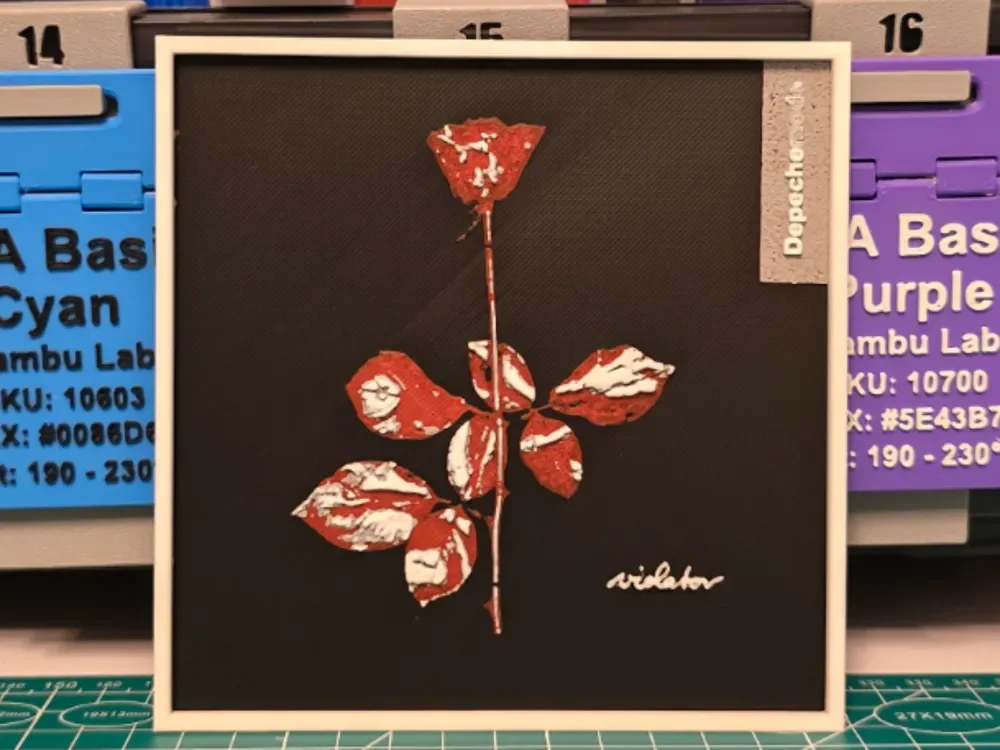 Depeche Mode "Violator" Album - Hueforge Art by Lumpy3D HueForge model: Depeche Mode "Violator" Album - Hueforge Art by Lumpy3D