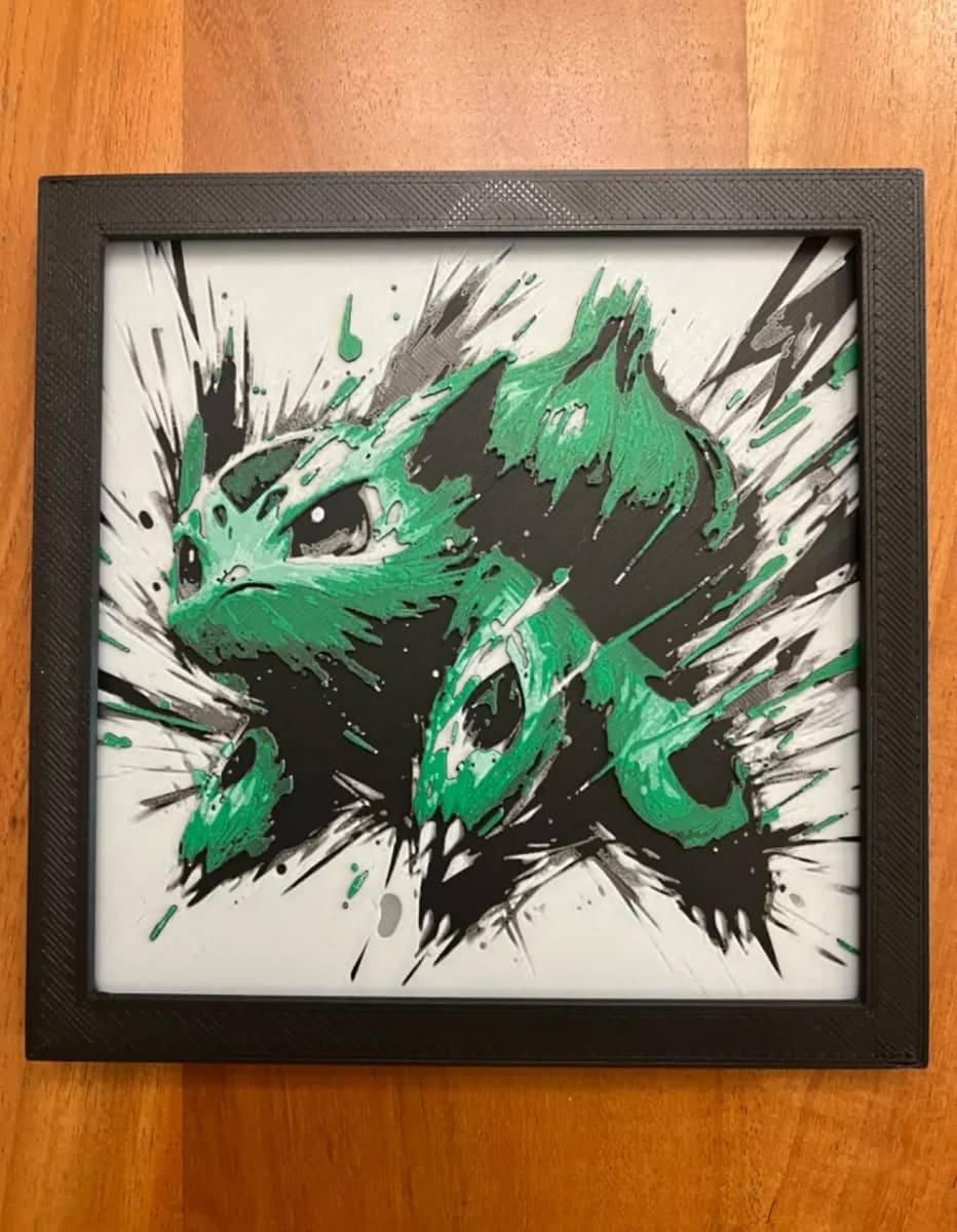 Bulbasaur by JustBe 3D Printing HueForge model: Bulbasaur by JustBe 3D Printing