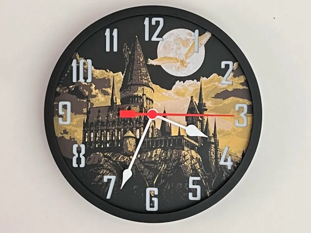 Customizable Clock - Hedwig Hogwarts, Harry Potter by 3djd HueForge model: Customizable Clock - Hedwig Hogwarts, Harry Potter by 3djd