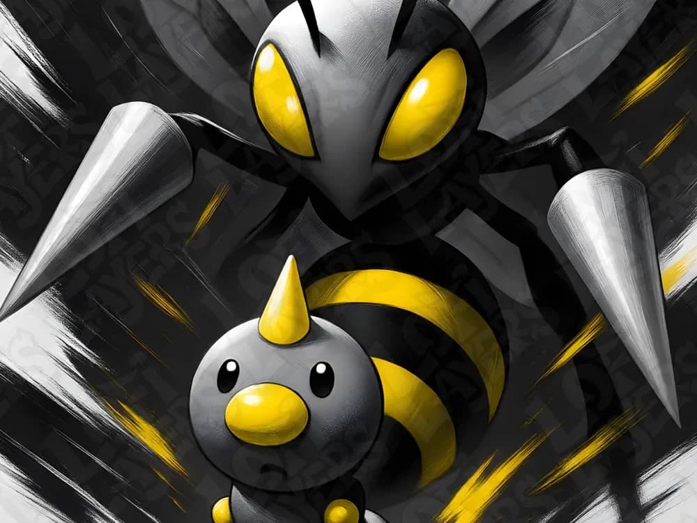 Weedle & Beedrill Hueforge by LoFi Layers HueForge model: Weedle & Beedrill Hueforge by LoFi Layers