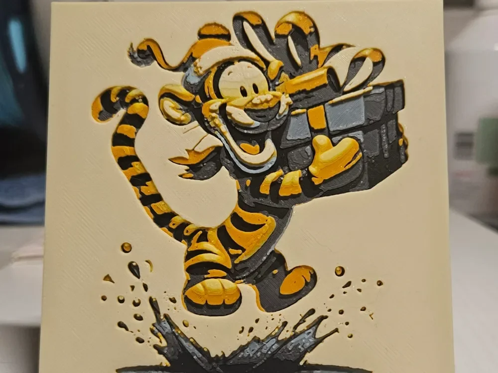 Christmas Tigger Whinnie de Poe by Mano's 3d_Art HueForge model: Christmas Tigger Whinnie de Poe by Mano's 3d_Art