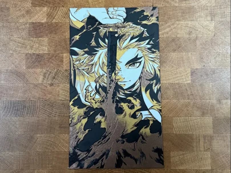 Demon Slayer - Rengoku, Flame Hashira by Pretty Okay Prints HueForge model: Demon Slayer - Rengoku, Flame Hashira by Pretty Okay Prints