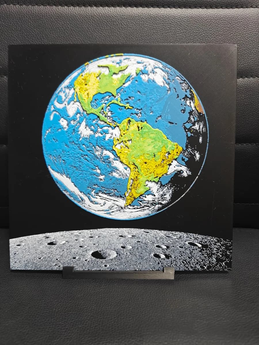 Lunar View of Earth by TheHueforgeLady HueForge model: Lunar View of Earth by TheHueforgeLady