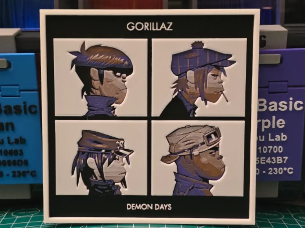 Gorillaz "Demon Days" Album - Hueforge Art by Lumpy3D HueForge model: Gorillaz "Demon Days" Album - Hueforge Art by Lumpy3D