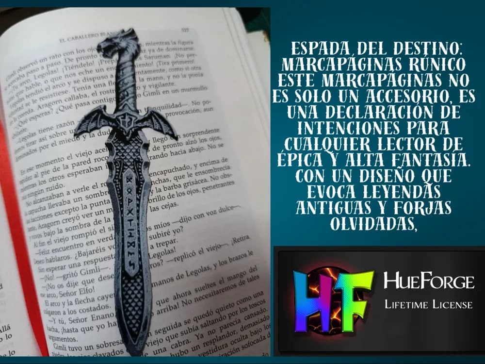 Bookmark Sword of Destiny: Runic by FYTY112 HueForge model: Bookmark Sword of Destiny: Runic by FYTY112