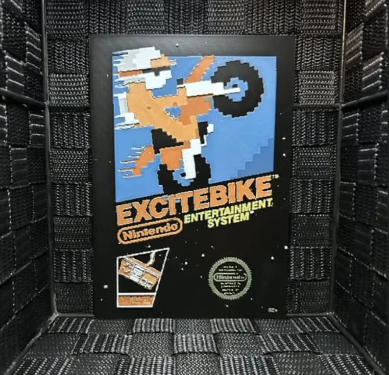 Hueforge Game Poster - Excitebike - by JoDau HueForge model: Hueforge Game Poster - Excitebike - by JoDau