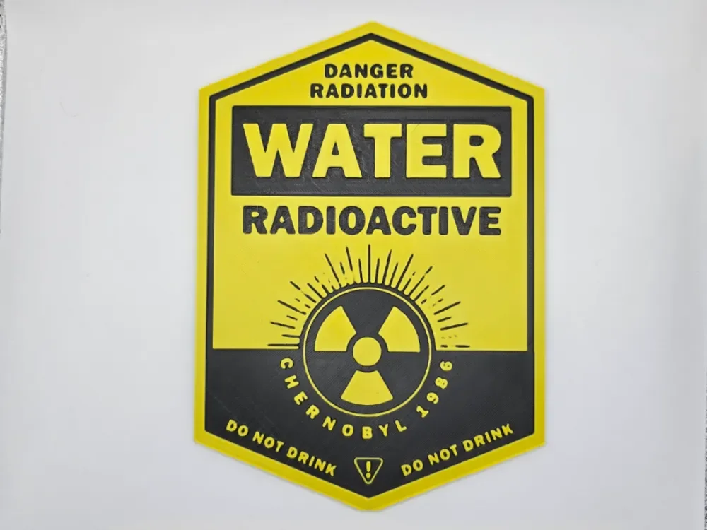 Sign Water radioactive Chernobyl 1986 Sign Water radioactive Chernobyl 1986