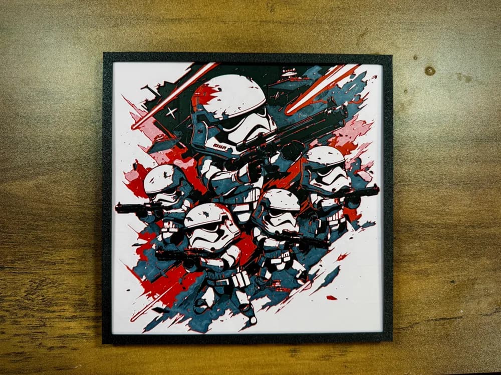 HueForge model: Stormtrooper Squad Poster – First Order Fireteam by 3D Prints By Vic