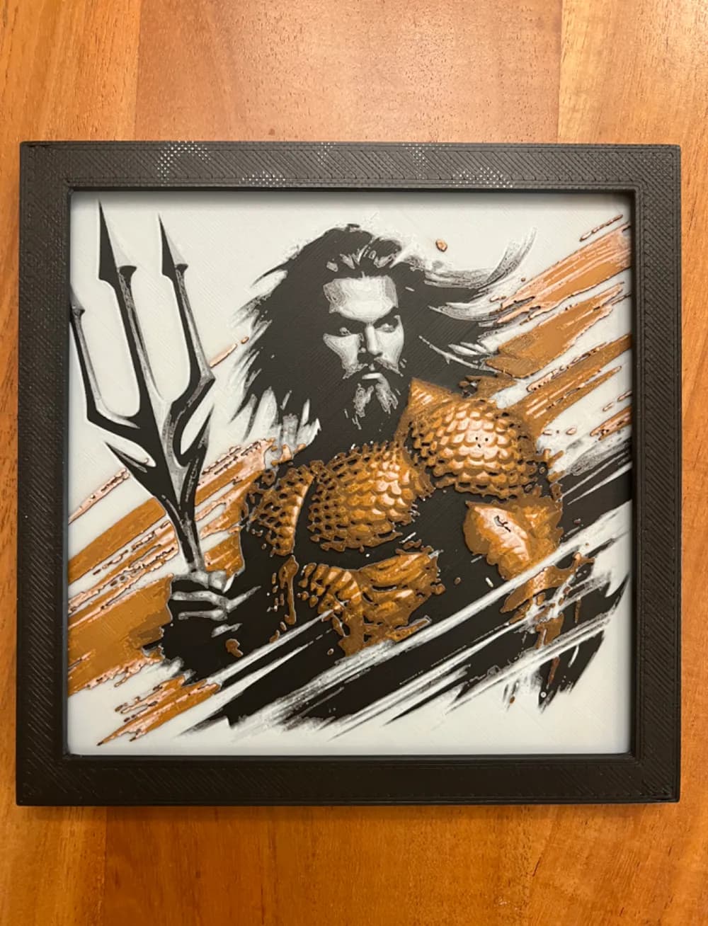 Aquaman in Orange by JustBe 3D Printing HueForge model: Aquaman in Orange by JustBe 3D Printing