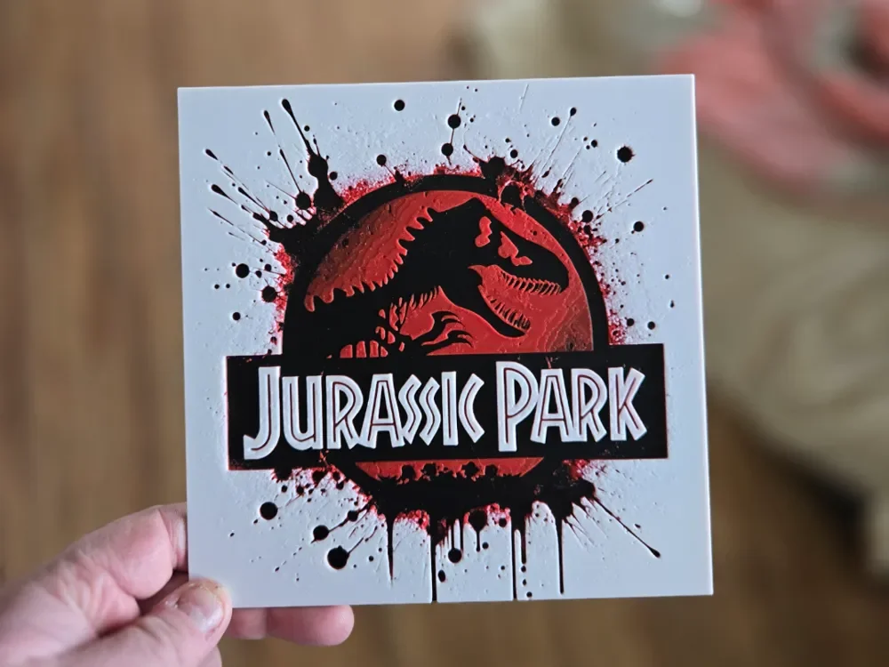 Graffiti Jurassic Park Hueforge by 3Ree Printing HueForge model: Graffiti Jurassic Park Hueforge by 3Ree Printing