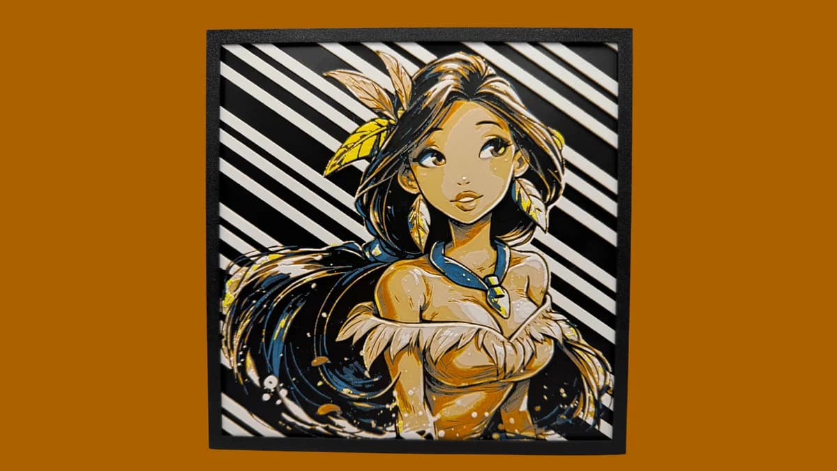 Pocahontas Hueforge by Canadian Gamer HueForge model: Pocahontas Hueforge by Canadian Gamer