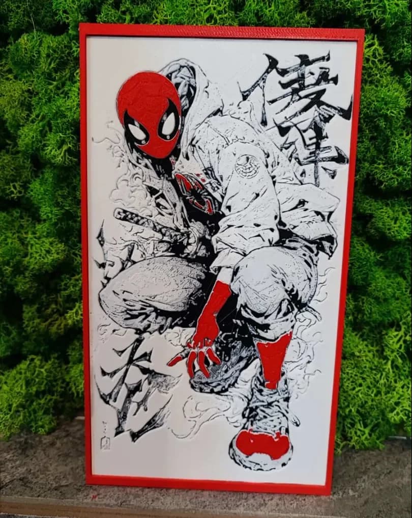 Samurai spider by Garuda3D HueForge model: Samurai spider by Garuda3D