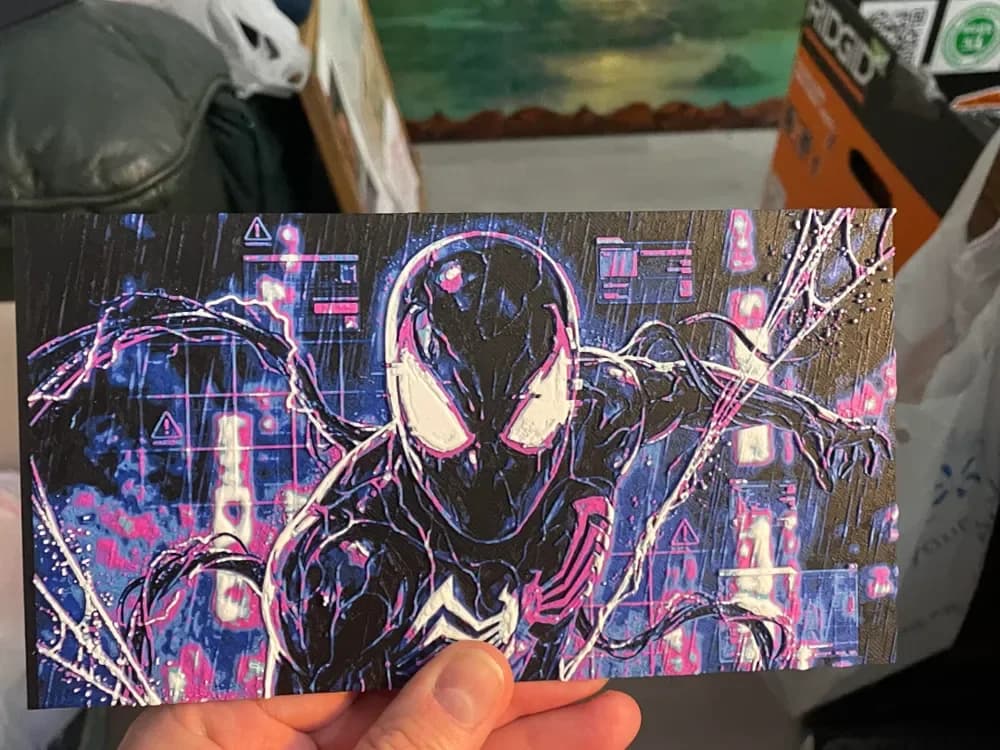 Spiderman Venom Suit Matrix Mode Hueforge by Advancedtechworldwide HueForge model: Spiderman Venom Suit Matrix Mode Hueforge by Advancedtechworldwide