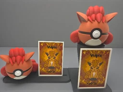 Vulpix Pokeball Display Card by MythicHue's HueForge model: Vulpix Pokeball Display Card by MythicHue's