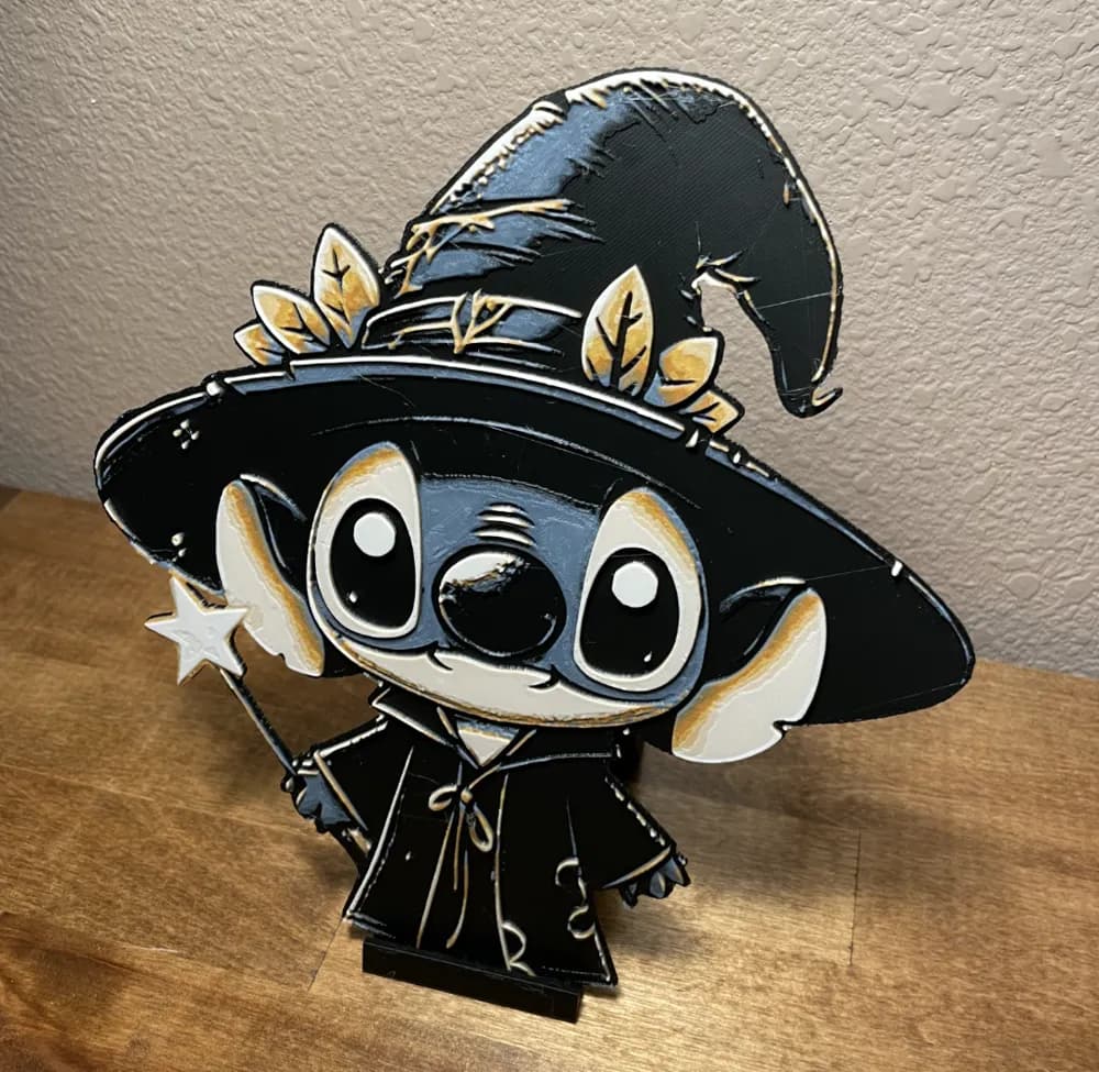 HueForge model: Cute Wizard Stitch by Cloudy Nostalgia