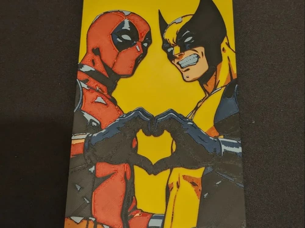 Deadpool and Wolverine Heart Hueforge Deadpool and Wolverine Heart Hueforge