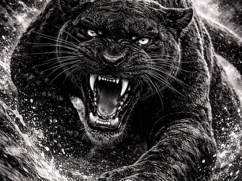 Panther – Black and White Animals Hueforge Series by Hueforge Maker HueForge model: Panther – Black and White Animals Hueforge Series by Hueforge Maker