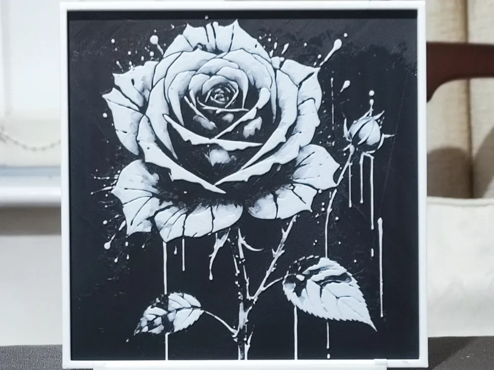 The White Rose - HueForge 2 Color by BoDad HueForge model: The White Rose - HueForge 2 Color by BoDad