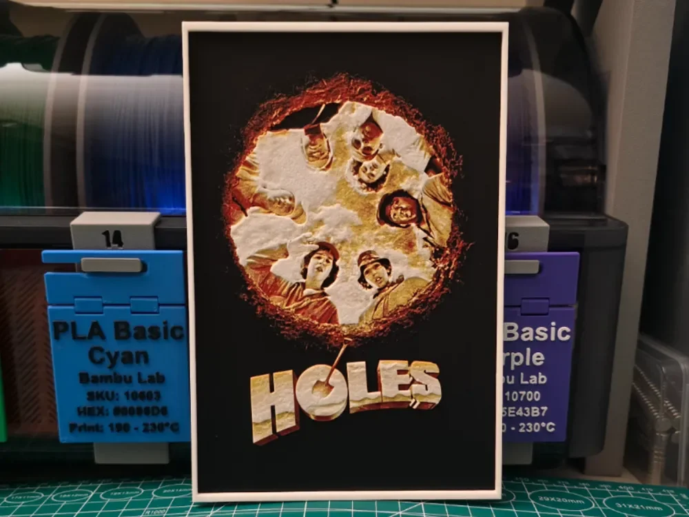 Holes Movie Poster - Hueforge Art by Lumpy3D HueForge model: Holes Movie Poster - Hueforge Art by Lumpy3D