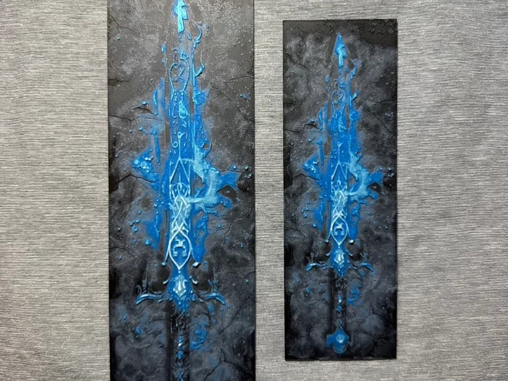 Blue Blade Hueforge Bookmark - 2 sizes by Hey Ben HueForge model: Blue Blade Hueforge Bookmark - 2 sizes by Hey Ben