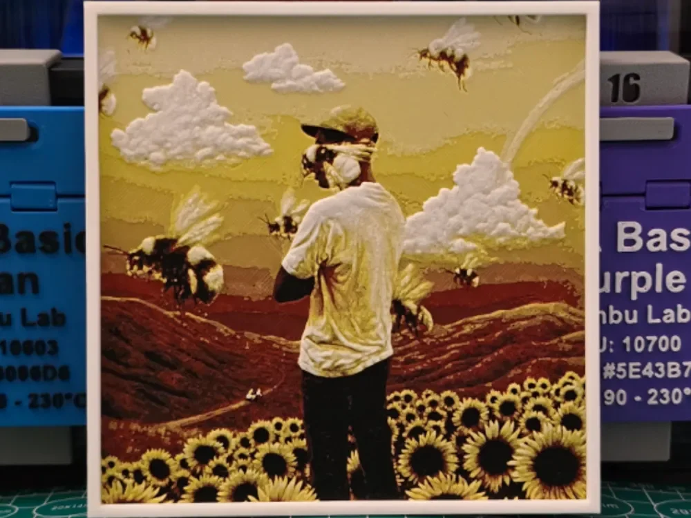 Tyler The Creator "Flower Boy" Album - Hueforge by Lumpy3D HueForge model: Tyler The Creator "Flower Boy" Album - Hueforge by Lumpy3D
