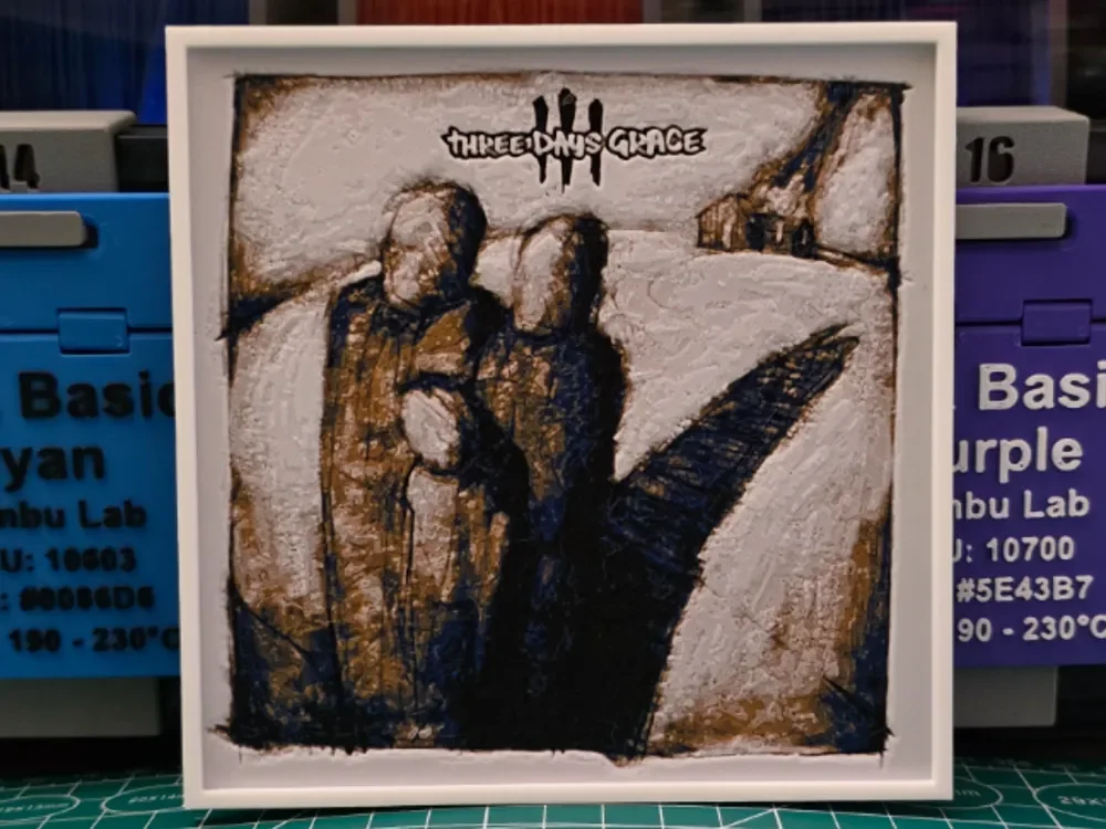 HueForge model: Three Days Grace "Three Days Grace" Album Art by Lumpy3D