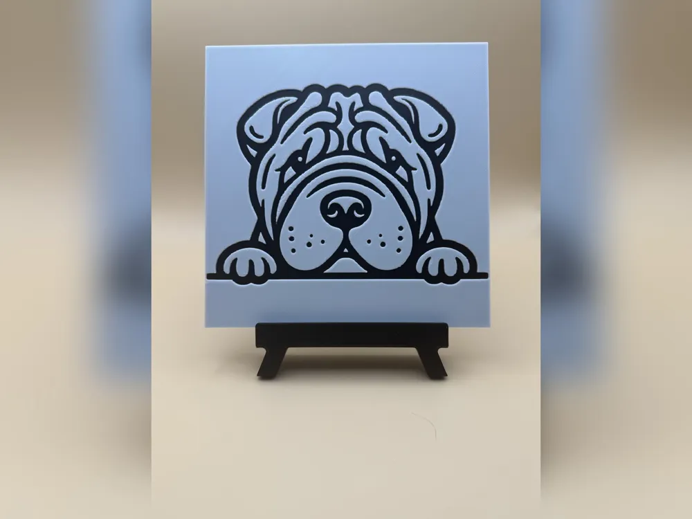 Cute Shar Pei Dog HueForge Print Cute Shar Pei Dog HueForge Print