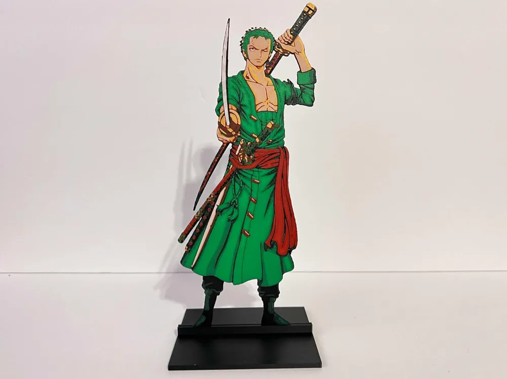 One Piece:Roronoa Zoro 1/10th Scale Bookmark/Décor by 3djd HueForge model: One Piece:Roronoa Zoro 1/10th Scale Bookmark/Décor by 3djd