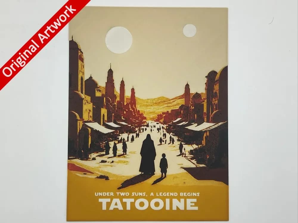 Tatooine travel poster - hueforge by Altf4-Formation HueForge model: Tatooine travel poster - hueforge by Altf4-Formation