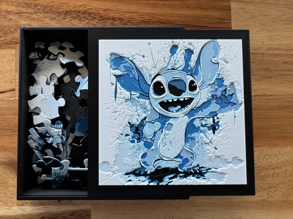 Puzzle Box Lid - Stitch by Canadian Gamer HueForge model: Puzzle Box Lid - Stitch by Canadian Gamer
