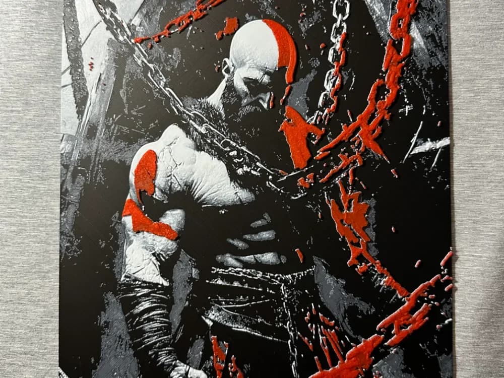 HueForge model: Kratos God of War Hueforge 2 by Hey Ben