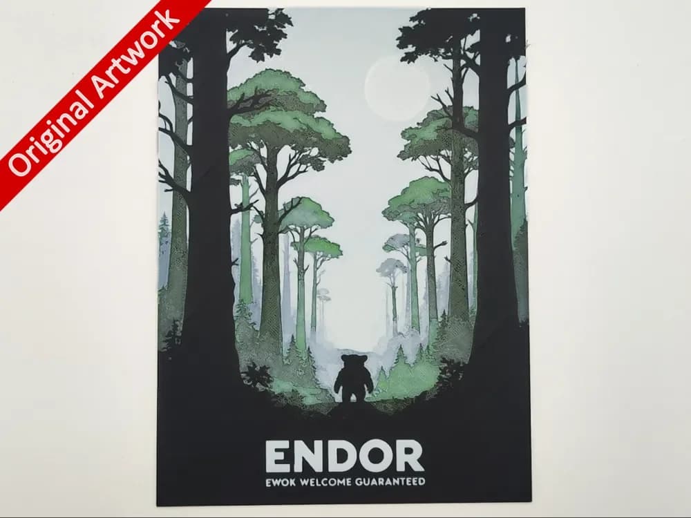 Endor travel poster - hueforge by Altf4-Formation HueForge model: Endor travel poster - hueforge by Altf4-Formation