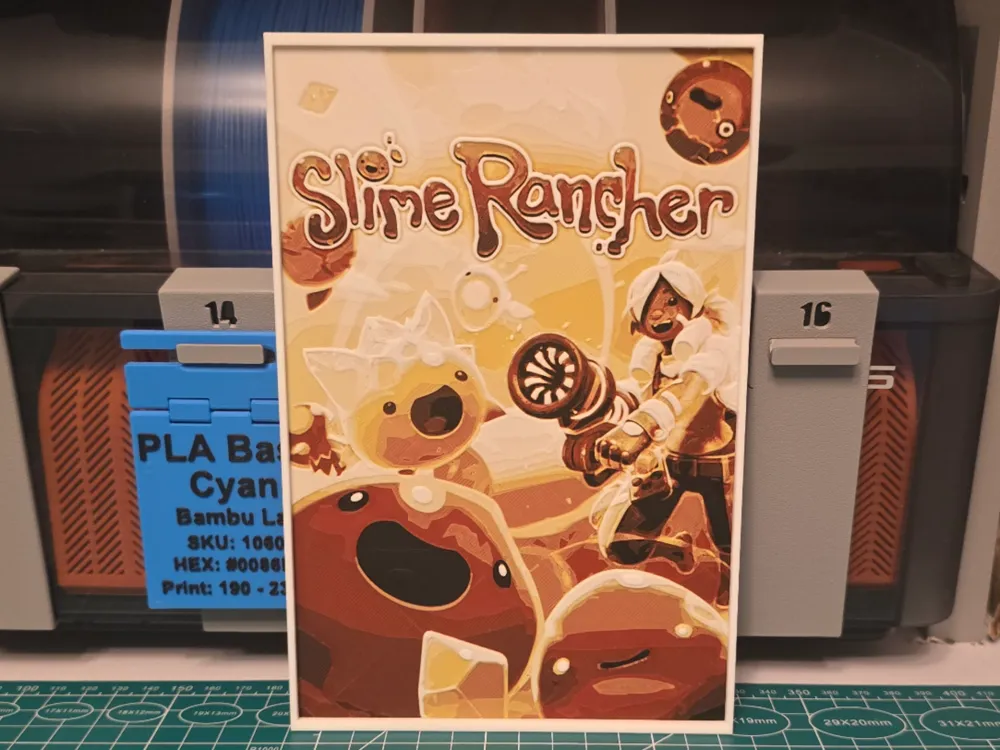 Slime Rancher Game Poster - Hueforge Art by Lumpy3D HueForge model: Slime Rancher Game Poster - Hueforge Art by Lumpy3D