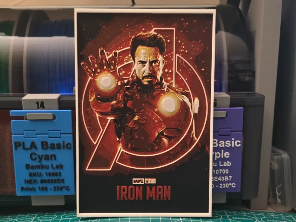 Iron Man Movie Poster - Hueforge Art by Lumpy3D HueForge model: Iron Man Movie Poster - Hueforge Art by Lumpy3D