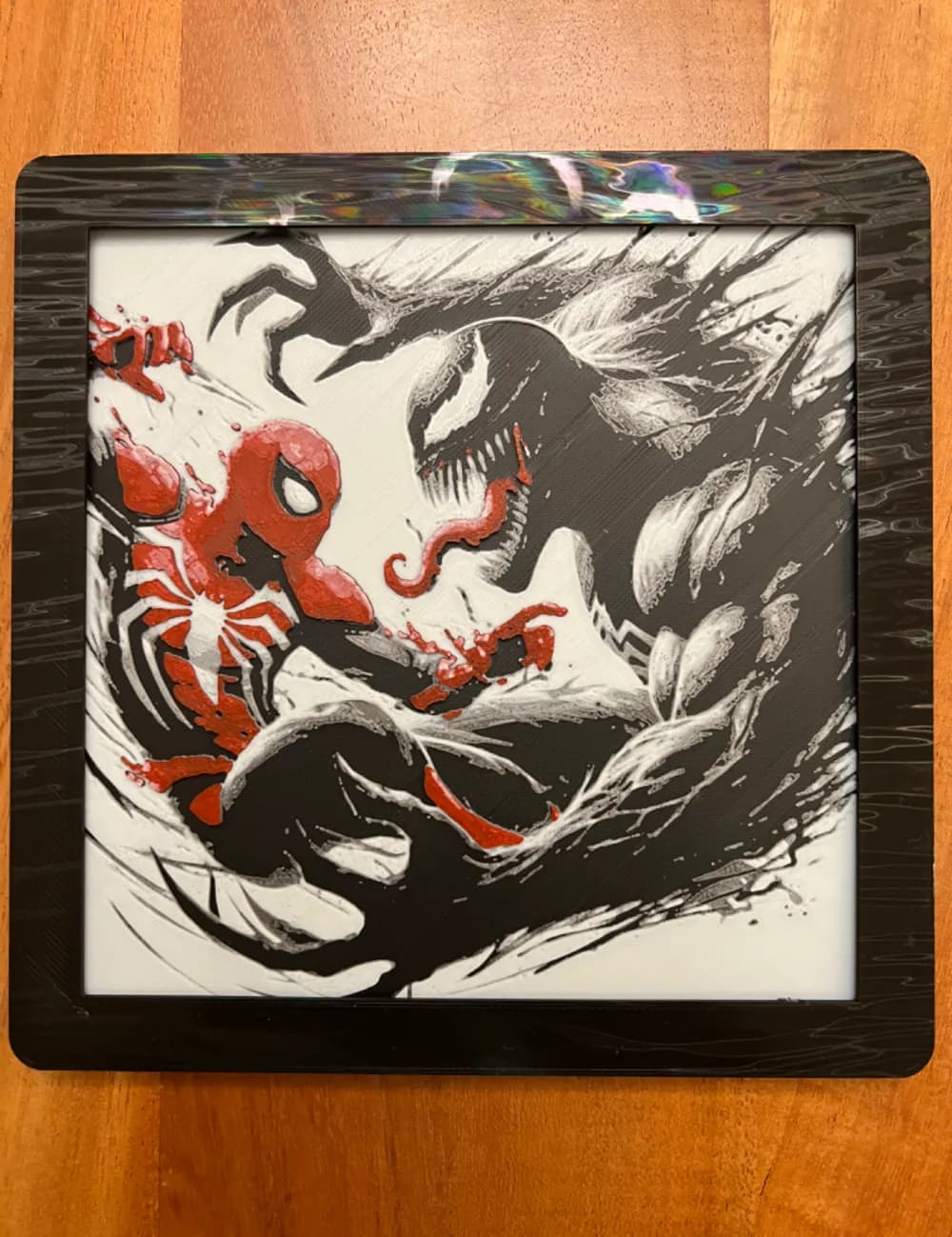 Spiderman Vs Venom by JustBe 3D Printing HueForge model: Spiderman Vs Venom by JustBe 3D Printing