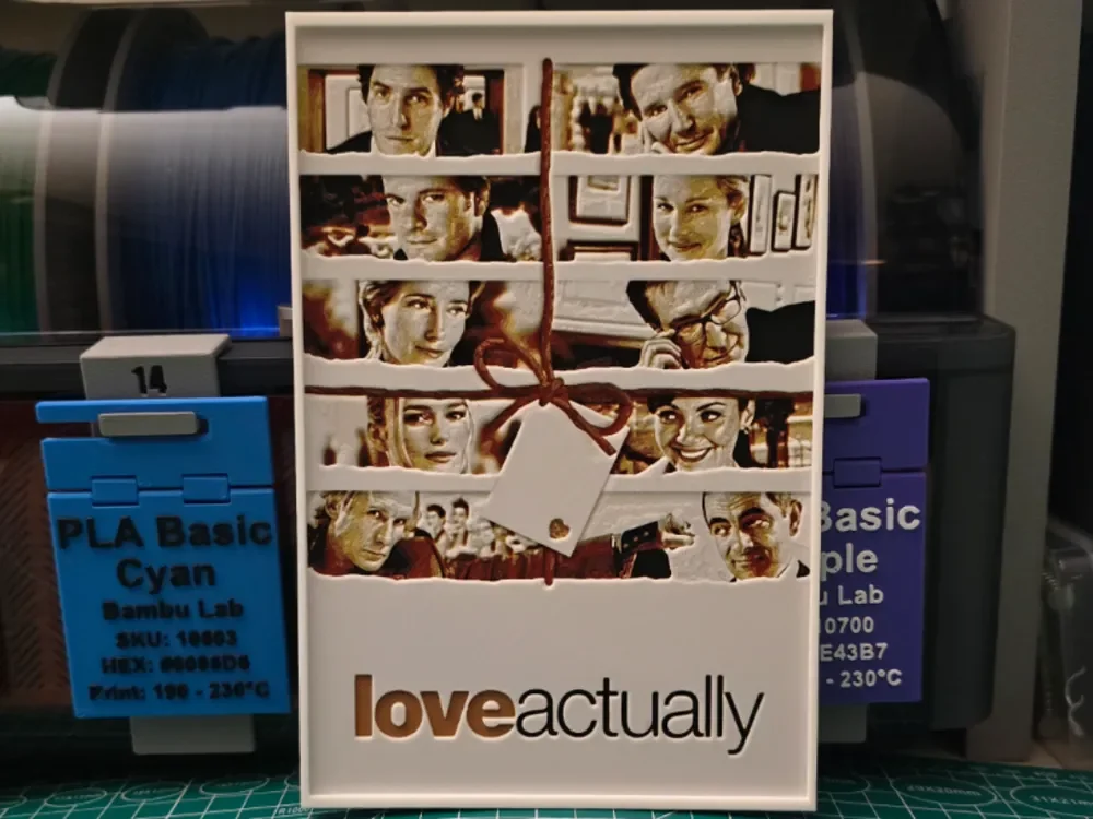 Love Actually Movie Poster - Hueforge Art by Lumpy3D HueForge model: Love Actually Movie Poster - Hueforge Art by Lumpy3D