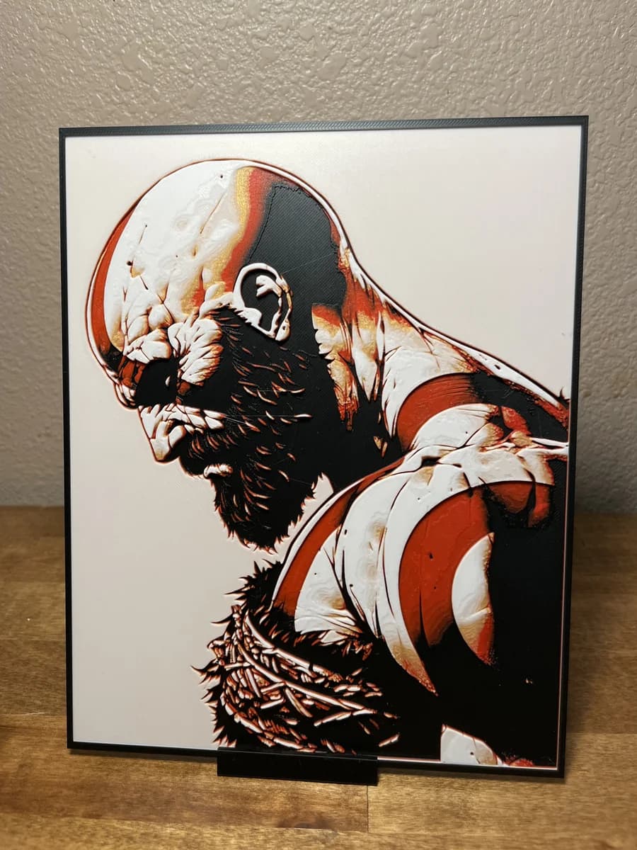 Kratos - God of War by Cloudy Nostalgia HueForge model: Kratos - God of War by Cloudy Nostalgia