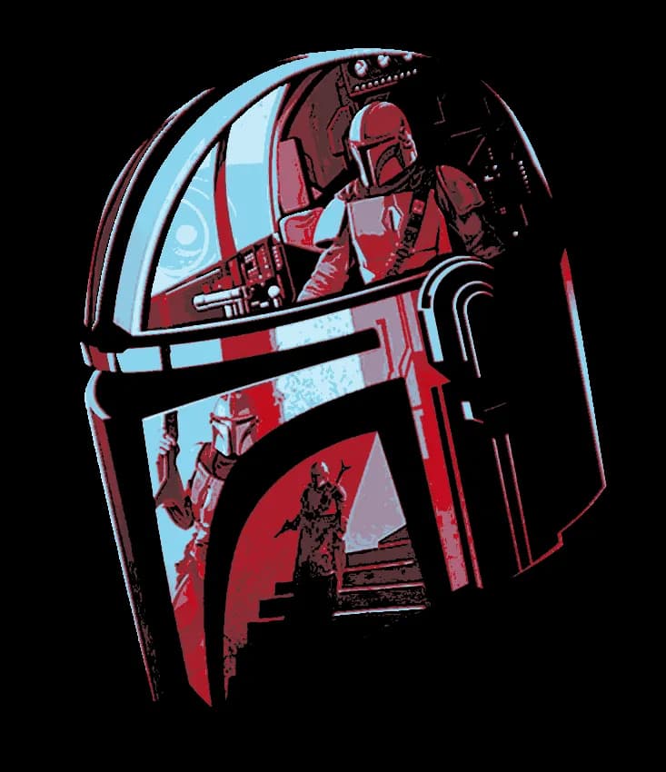 Hueforge - Star Wars - Mandalorian Red Blue by Cloudy Nostalgia HueForge model: Hueforge - Star Wars - Mandalorian Red Blue by Cloudy Nostalgia