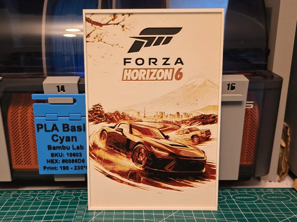 Forza Horizon 6 Game Poster - Hueforge Art by Lumpy3D HueForge model: Forza Horizon 6 Game Poster - Hueforge Art by Lumpy3D