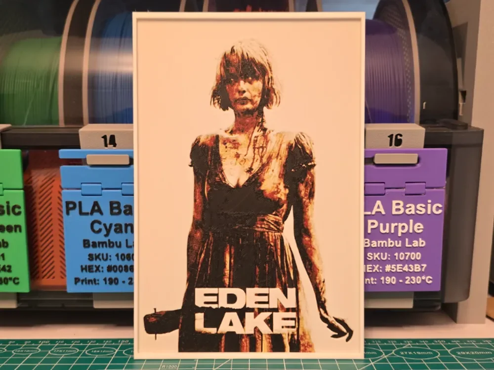 Eden Lake Movie Poster - Hueforge Art by Lumpy3D HueForge model: Eden Lake Movie Poster - Hueforge Art by Lumpy3D