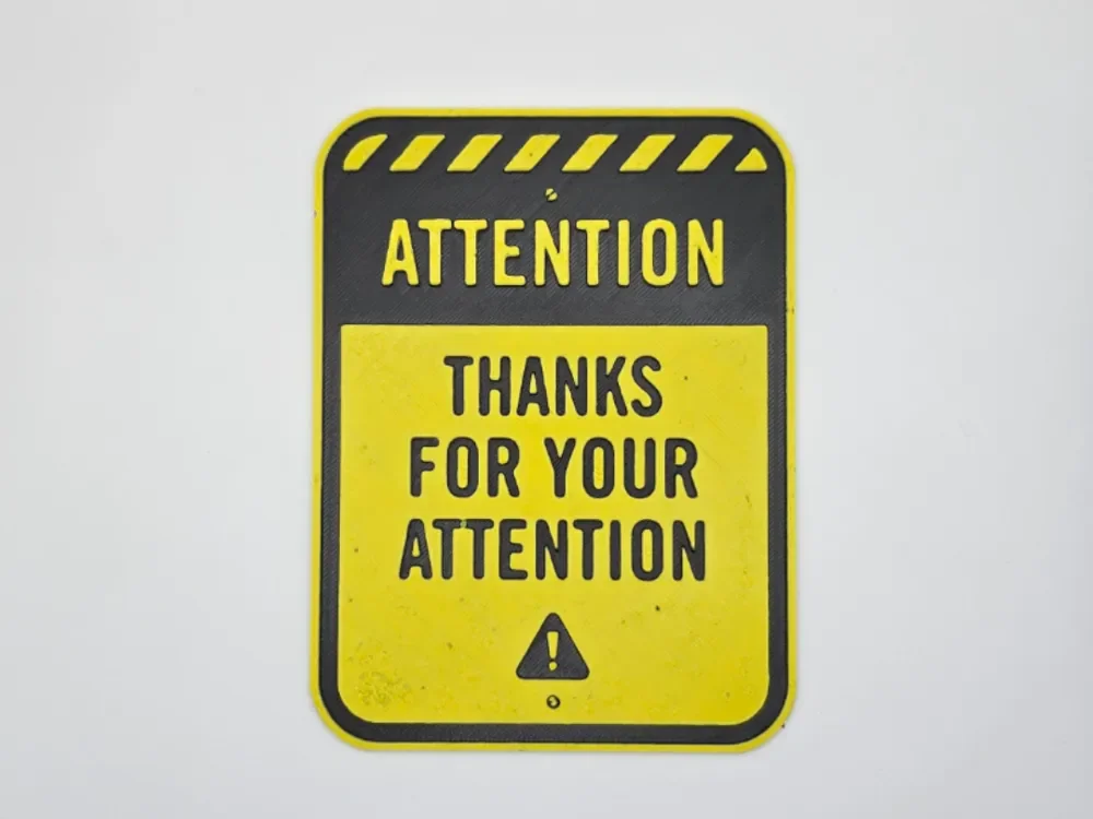 Sign Thanks for your attention by Kactus Fpv HueForge model: Sign Thanks for your attention by Kactus Fpv