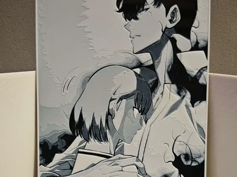 HueForge model: Solo Leveling - Jinwoo and Cha Hae-in by bzz999