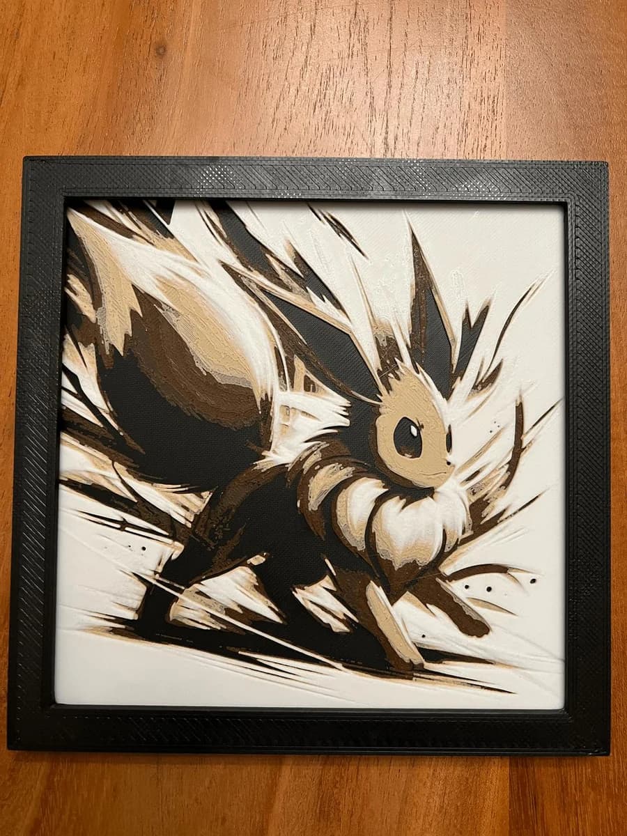 Eevee by JustBe 3D Printing HueForge model: Eevee by JustBe 3D Printing