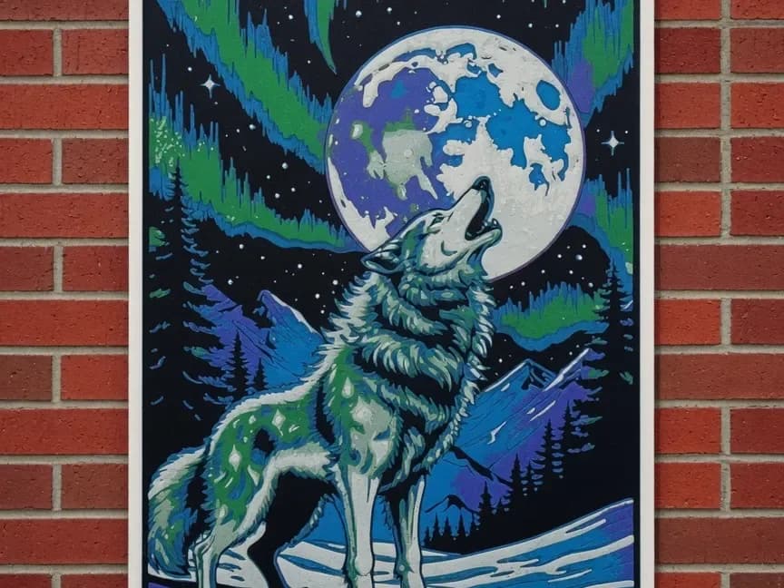 The Wolf Moon by World of Glt 3d HueForge model: The Wolf Moon by World of Glt 3d