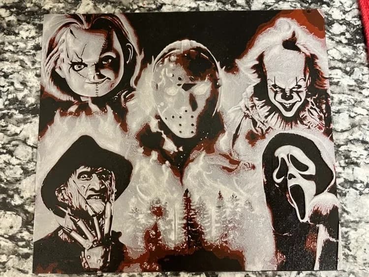 5 scary characters 2 by Houston713Texan HueForge model: 5 scary characters 2 by Houston713Texan