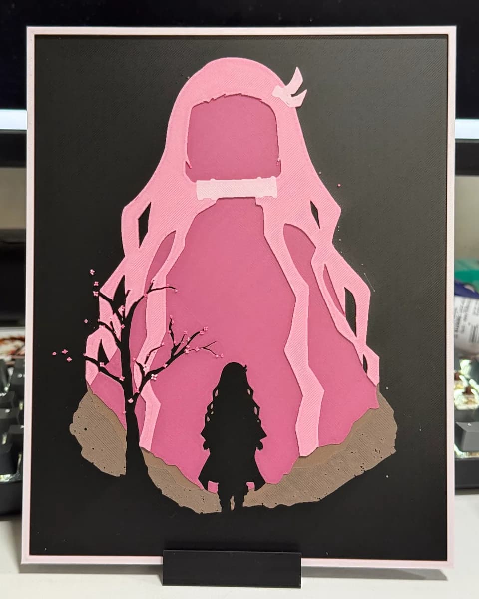 Demon Slayer - Nezuko by Strata Prints HueForge model: Demon Slayer - Nezuko by Strata Prints