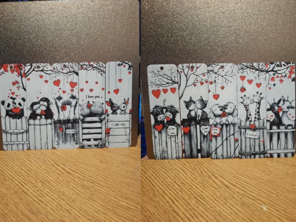Set of 10 animals in love bookmarks by 3dGlow HueForge model: Set of 10 animals in love bookmarks by 3dGlow
